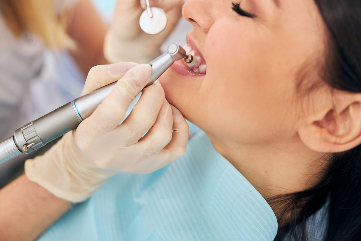 Woman getting a dental exam at Prana Integrative Dental Wellness